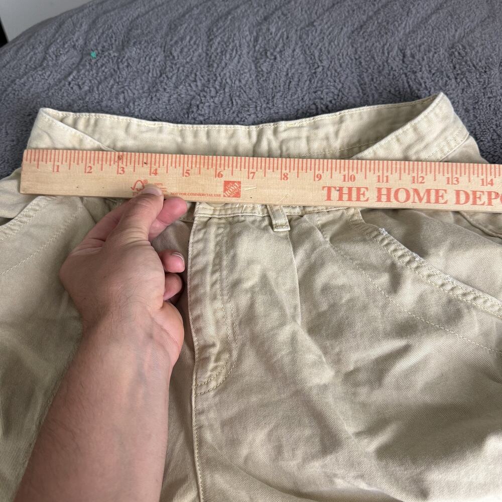 Free People Women's Pleated Tapered Pants Beige Boho Chino Khaki Size 2 - Picture 8 of 11